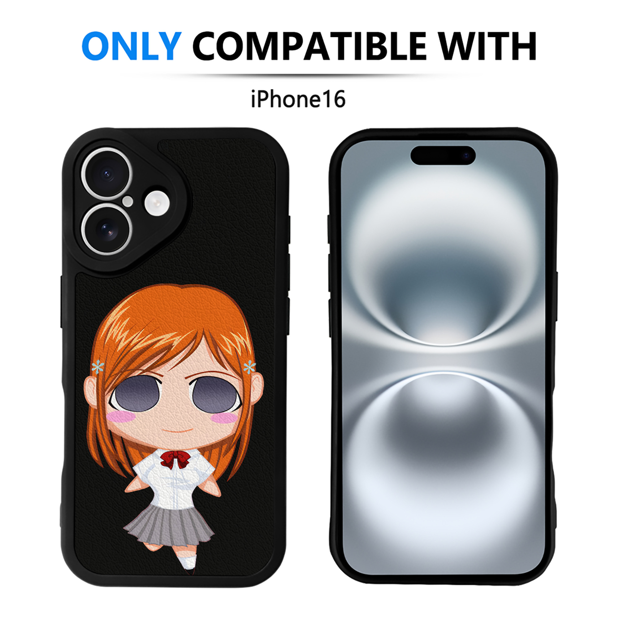 （画像用） ブリーチ 井上織姫（いのうえおりひめ） BLEACH Inoue Orihime 【iPhone 16シリーズ対応】シリコンスマホケース（レザー調） 材質：シリコン